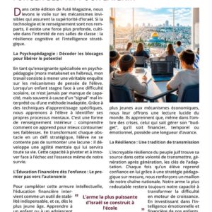 L'arme secrete d'israël, forger l'esprit pour l'avenir